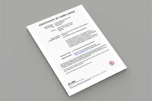 Certificate of compliance Small alpha